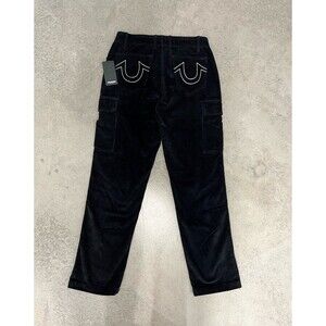 True Religion Black Cargo Corduroy Pants